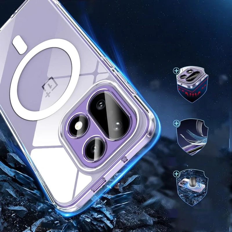 Techprotect OnePlus 15 Flexair Hybrid MagSafe dėklas, skaidri, 3 nuotrauka